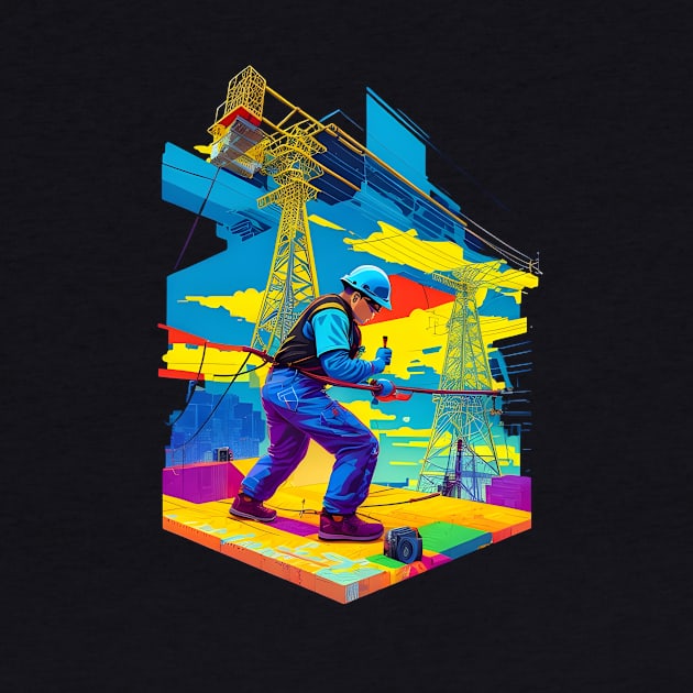 Colorful Lineman Design by emeka